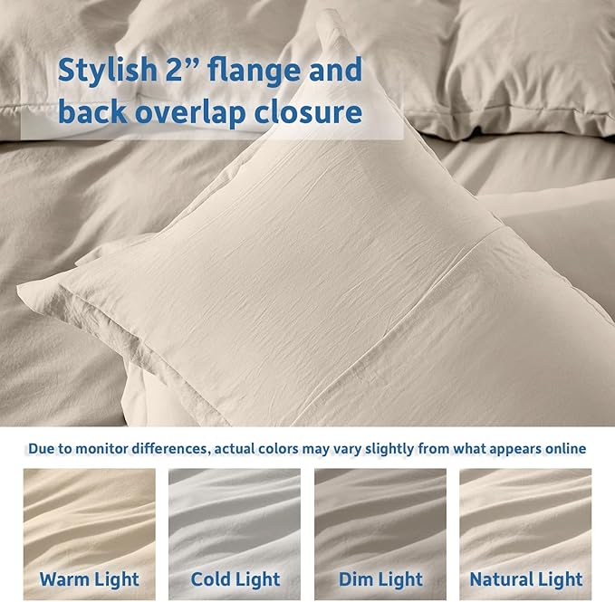 Nestl Linen California King Duvet Cover Sets - Soft Double Brushed Cal King Duvet Cover, 3 Piece, with Zipper Closure, 1 Duvet Cover 104x98 inches and 2 Pillow Shams