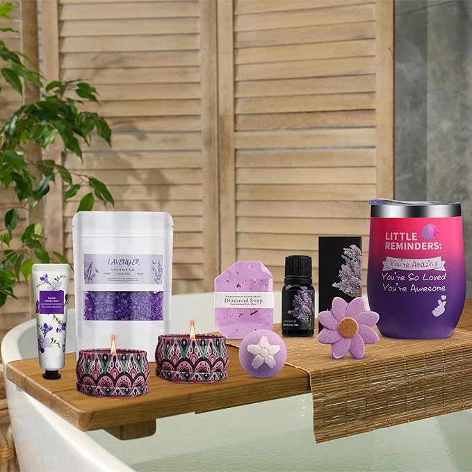 Birthday Gifts for Women, Spa Gifts Baskets for Women, Relaxation Self Care Kit, Care Package Box for Woman, Giftware Idea for Mom, Wife, Friends, Sister, Daughter