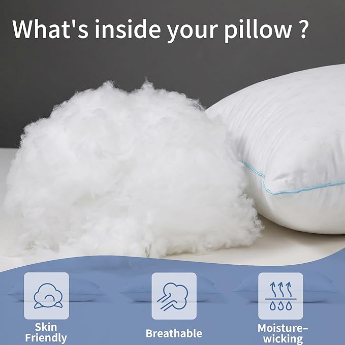 King Size Pillows Set of 2 – King Bed Pillows for Sleeping, Down Alternative Pillows, Supportive Comfort, Hotel Style, Machine Washable, for Side Back Stomach Sleepers
