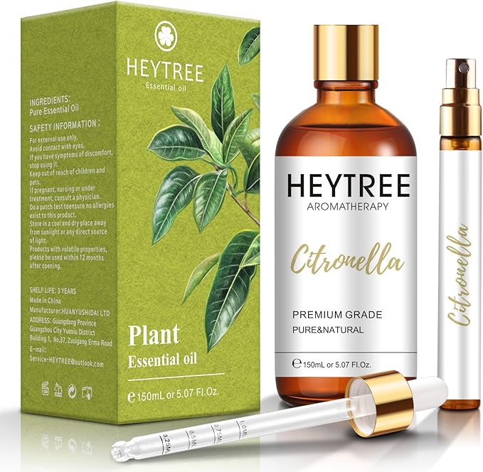 Citronella Essential Oil-5.07 FL OZ -Outdoor Garden Spray -Drive Buzzing Beasties-Refreshing and Crisp Aroma for Outdoor Use-Candle and Soap Making Fragrance-Portable, Outdoor Travel