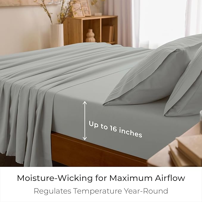 Mellanni Full Sheets Set - 4 PC Iconic Collection Bedding - Hotel Luxury, Extra Soft, Cooling Bed Sheets - Wrinkle, Fade, Stain Resistant (Full, Spa Mint)