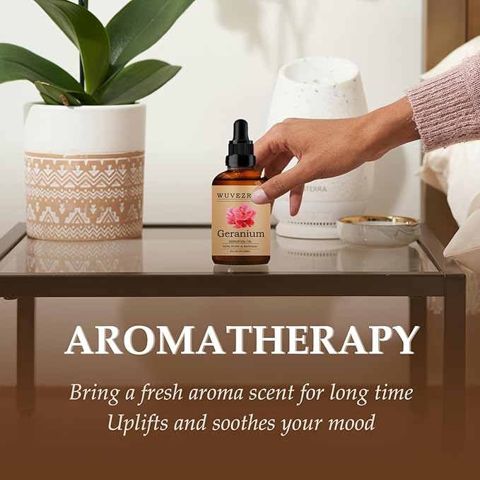 Geranium Essential Oils 120ML, Pure Geranium Essential Oil for Aromatherapy Diffuser - 4 Fl Oz