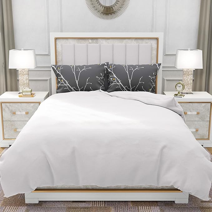 YIYEA Pillow Cases Queen Size Set of 2, Ultra Soft Double Brushed Microfiber Pillowcases Queen, Floral Bed Pillow Covers, Fade Resistant, Easy Slip-On (20"x30")