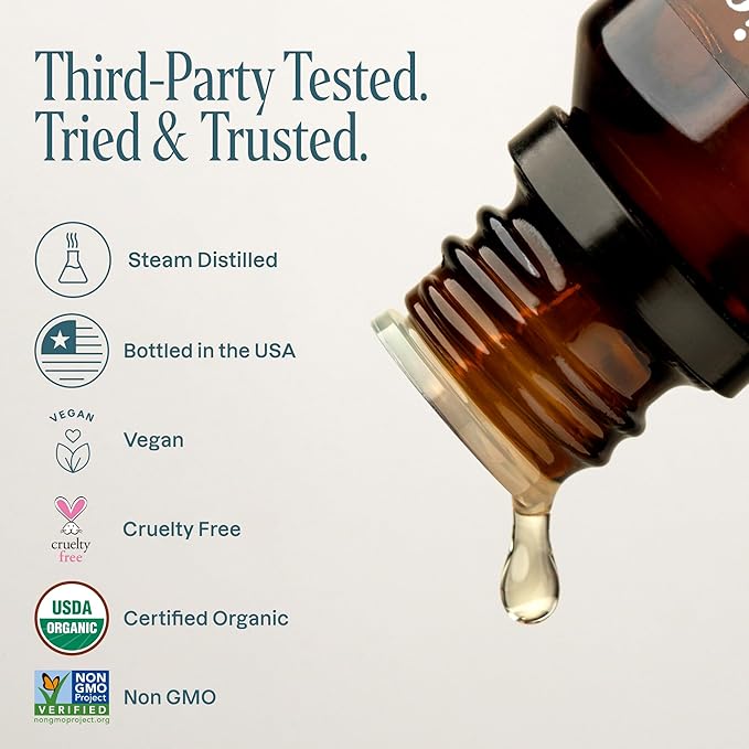 Cliganic USDA Organic Palmarosa Essential Oil, 1oz - 100% Pure Natural Undiluted for Aromatherapy | Non-GMO