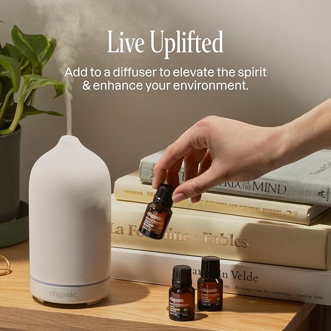 Cliganic USDA Organic Eucalyptus Essential Oil, 100% Pure | Natural Aromatherapy Oil for Diffuser Steam Distilled | Non-GMO Verified