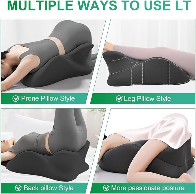 Memory Foam Ergonomic Pillow – Prone Support Orthopedic Pillow for Sleeping, Reading & Back Relief with Removable Cover Body Pillow Suppurt Weights Over 180 Pounds (Midele Size 23*15*9 inch)
