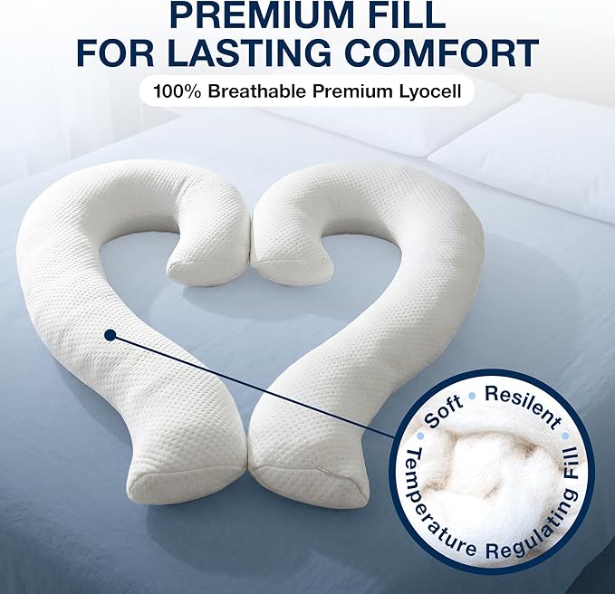 Contour Swan Original Body Pillow | Cozy, Huggable Pillow for Back, Hip, Knee, and Leg Relief | Total Comfort and Support for Side Sleepers | As Seen on TV