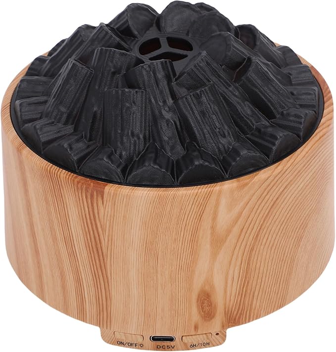 Zerodis Diffusers for Essential Oils Diffusers Powered Mini Humidifier with Mystical/Fantasy Effect Dual Mist Modes and Super Quiet Operation Under 35dB for Home Bedroom Office (Light Wood Grain)