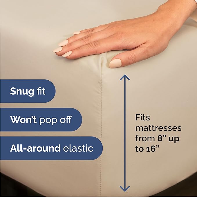 Cal King Size 4 Piece Sheet Set - Comfy Breathable & Cooling Sheets - Hotel Luxury Bed Sheets for Women & Men - Deep Pockets, Easy-Fit, Extra Soft & Wrinkle Free Sheets - Wheat Oeko-Tex Bed Sheet Set