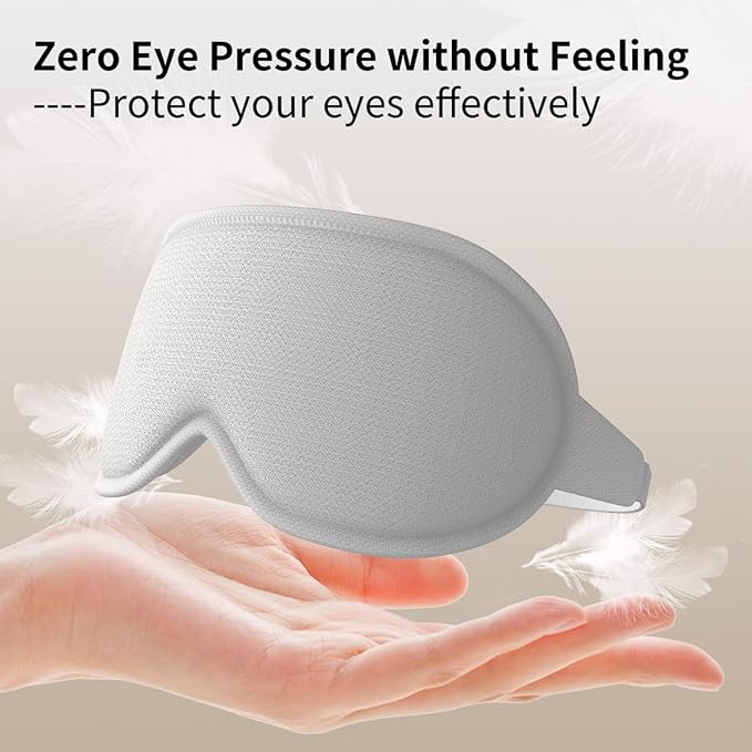 Easysleep Sleep Eye Mask for Side Sleeper Men Women Sleeping Mask for Light Blocking Zero Eye Pressure 3D Eye Cover with Adjustable Strap Soft Breathable Night Blindfold for Travel