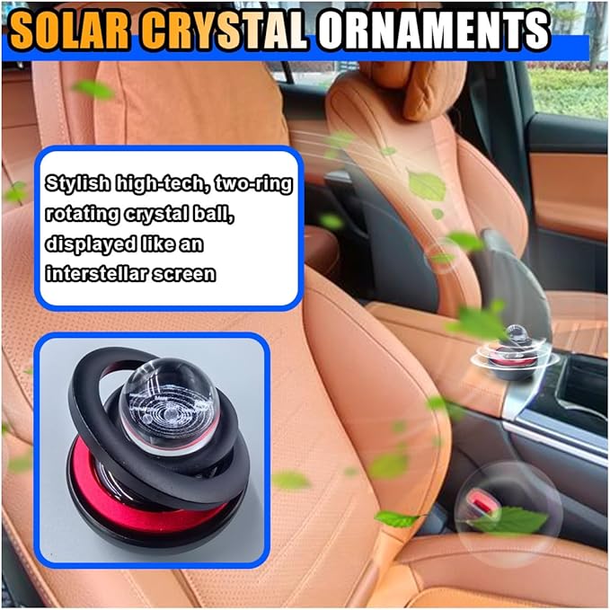 Solar Powered Car Perfume Aromatherapy Diffuser, Car Interior Dashboard Decoration for Car Office Home, Oil or Perfume Pad Not Include (Black)