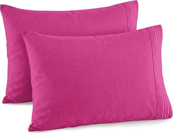 Elegant Comfort Premium Hotel Quality 2-Piece Pillowcase Set, Luxury & Softest 1500 Thread Count Egyptian Quality Bedding Pillowcases, Wrinkle and Fade Resistant