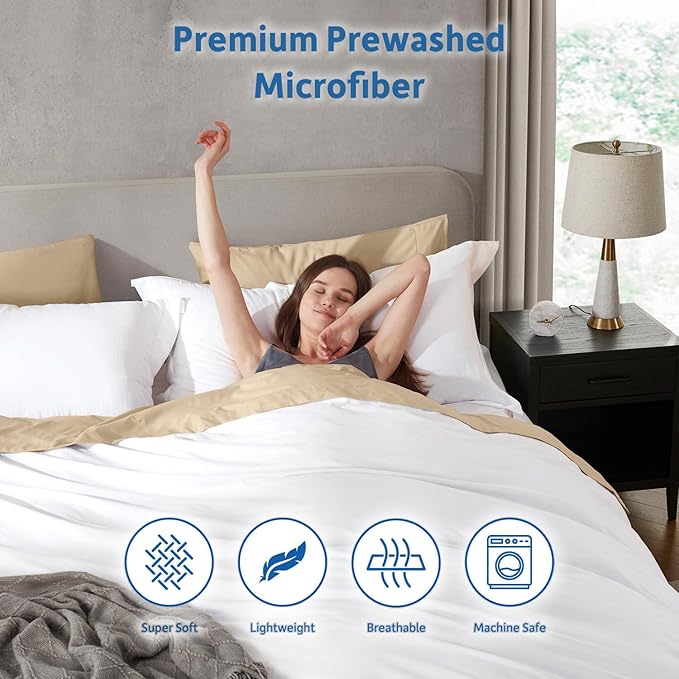Nestl White Duvet Cover Full Size - Soft Double Brushed Full Size Duvet Cover Set, 3 Piece, with Zipper Closure, 1 Duvet Cover 80x90 inches and 2 Pillow Shams
