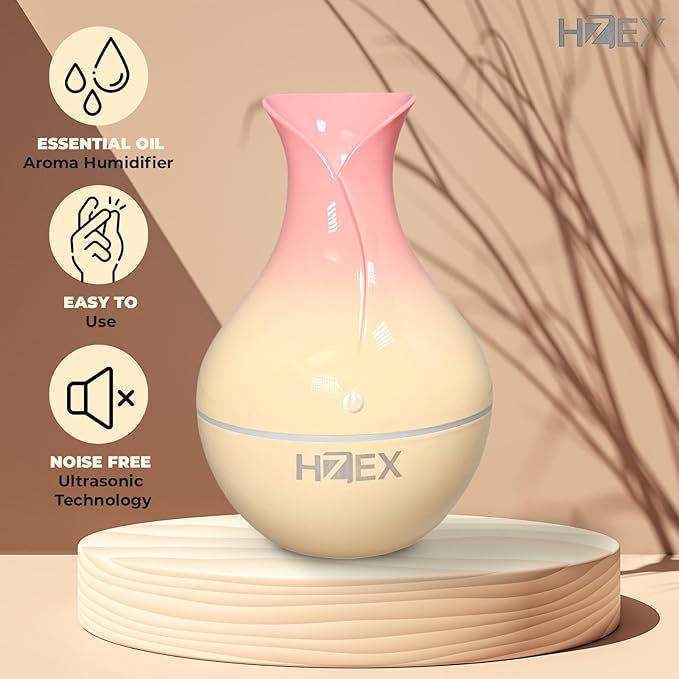HZEX Spiral Essential Oil Diffuser with 7 Color Changing Lights and 5V USB Cable for Home Office, 130ml Mist Humidifier Silent Aroma Diffusers, Variant Colors (Twist)
