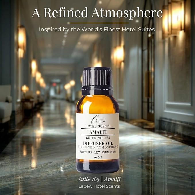 Lapew Hotel Scents Luxury Diffuser Oil | Amalfi Suite 163 | Inspired by Marriott Hotels | Hotel Fragrance Oil for Nebulizer & Waterless Diffuser | 10ml