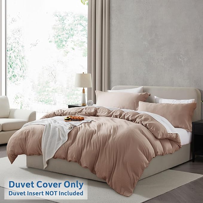 Nestl Khaki California King Duvet Cover Sets - Soft Double Brushed Cal King Duvet Cover, 3 Piece, with Zipper Closure, 1 Duvet Cover 104x98 inches and 2 Pillow Shams