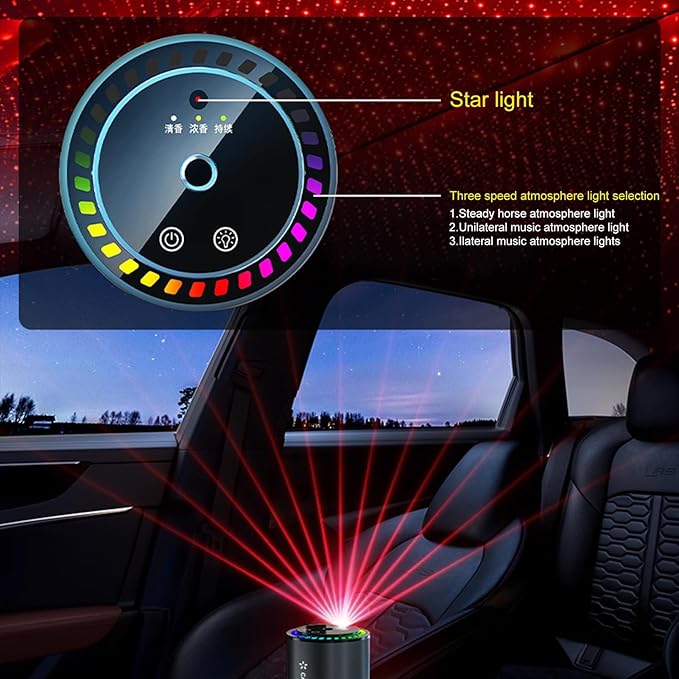 Worparsen Mist Ultrasonic Humidifier Car Fragrance Diffuser Sure Here's A Product Title for Listing Air Freshener with Colorful Light Rechargeable Auto Ocean Breeze
