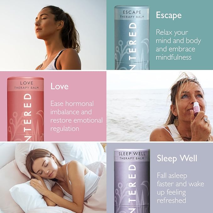 Scentered Aromatherapy Balm Gift Set - Be Kind to Yourself (Pack of 3) - Sleep Well, Escape, Love - Lavender, Cedarwood, Ylang Ylang Essential Oils - Relaxing Gifts for Women