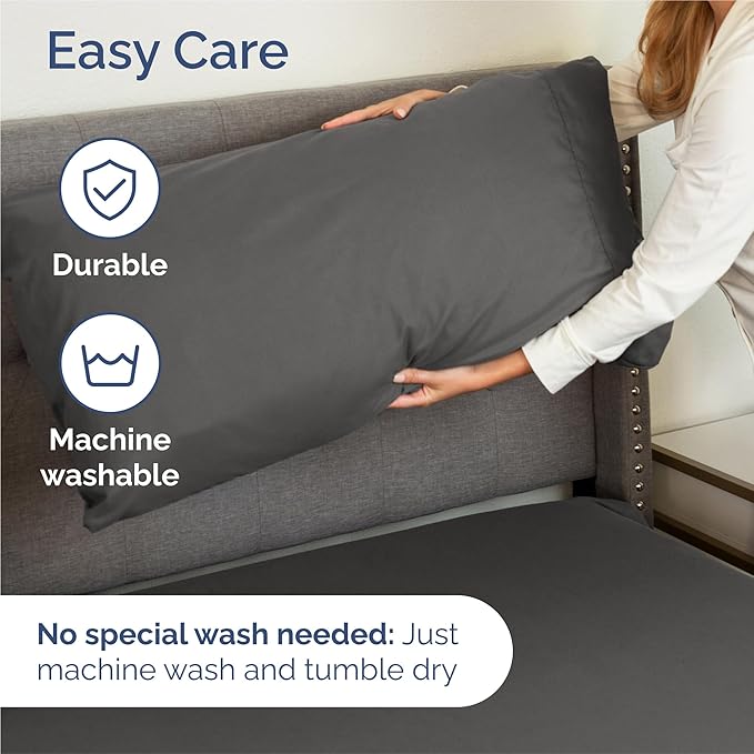Cal King 6 Piece Sheet Set - Comfy Breathable & Cooling - Hotel Luxury Bedding for Women, Men, Kids, Teens & Children - 1 Flat & 1 Fitted Sheet & 4 Pillowcases w/ Deep Pockets, Wrinkle Free - Charcoal
