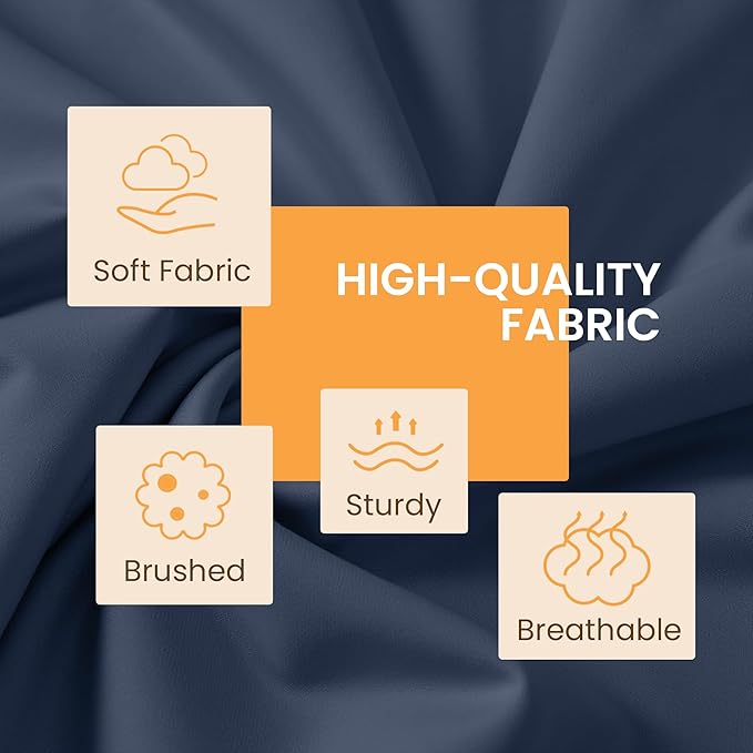Twin Size 3 Piece Bed Sheet Set - Ultra Imitation Cotton-Premium Breathable & Cooling Sheets - Hotel Luxury Bed Sheets Deep Pocket up to 15"- Wrinkle, Fade, Stain Resistant (Navy Blue, Twin)