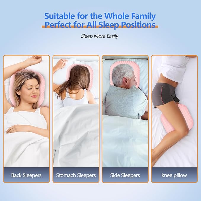 Ear Piercing Pillow for Side Sleepers - Ear Hole Pillow for Pierced Ears, CNH & Pain Relief, O-Shaped Orthopedic Pillow for Pressure Sores, Soft Cotton (Pink)