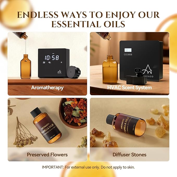 AROMADD AROMADD Vanilla Silk Diffuser Oil Inspired by Luxury Hotel Scent 3.38 Fl Oz (100ml), Aroma Diffuser & Hotel Fragrance Diffuser Oil, Essential Oil Diffuser for Aromatherapy, Long-Lasting