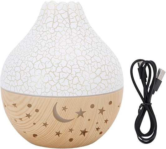 banapoy Essential Oil Diffuser, Ultrasonic Aromatherapy Air Diffuser Humidifier with 7 Color LED Lights and Auto Shut Off, Quiet for Home Office Bedroom Yoga (White Crack Light Wood Grain)