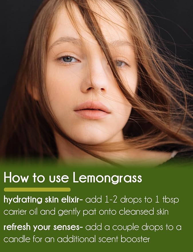 GreenHealth Lemongrass Essential Oil – 32 fl oz (946 ml) – 100% Pure & Uncut | Aluminum Bottle with Plug Cap for Cleaning, Candle Making, Air Care & DIY Use