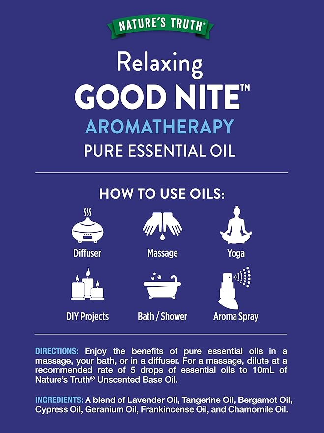 Nature's Truth Good Nite Pure Essential Oil | 15 mL | Aromatherapy | Botanical Blend | Plant Based, Non-GMO & Gluten Free