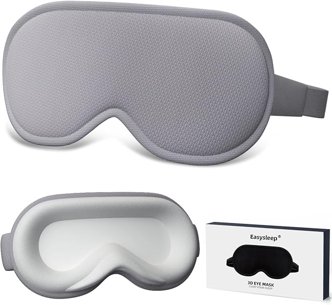 Easysleep Sleep Eye Mask for Side Sleeper Men Women Sleeping Mask for Light Blocking Zero Eye Pressure 3D Eye Cover with Adjustable Strap Soft Breathable Night Blindfold for Travel
