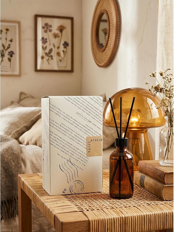 Aroma Reed Diffuser 6.7 Fl.oz Delicate Scent for Home Decor and Air Freshening Reed Scented Diffuser Home Decor Air Freshener for Bathroom Living Room Office (Westin White Tea)