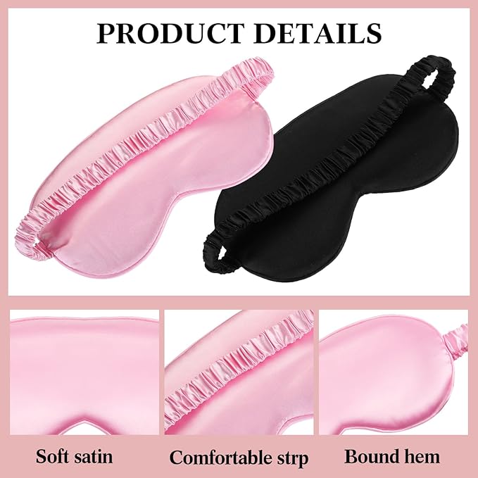 12 Pcs Silk Eye Masks for Sleep Bulk, Soft Satin Eye Covers for Sleeping Women Men Night Mask with Adjustable Elastic Strap Sleep Cover Blindfold Eyeshade for Travel Nap, 4 Colors