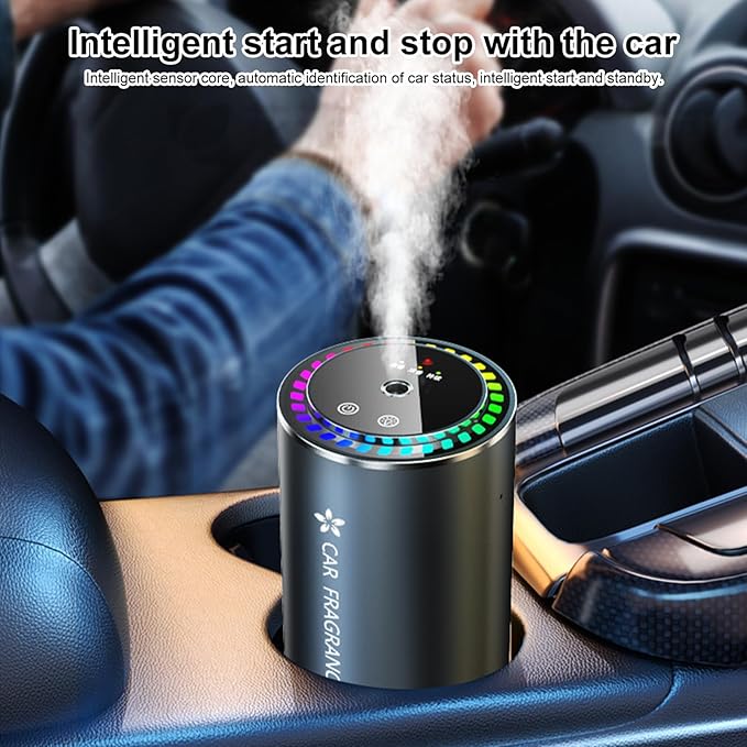Worparsen Mist Ultrasonic Humidifier Car Fragrance Diffuser Sure Here's A Product Title for Listing Air Freshener with Colorful Light Rechargeable Auto Gardenia