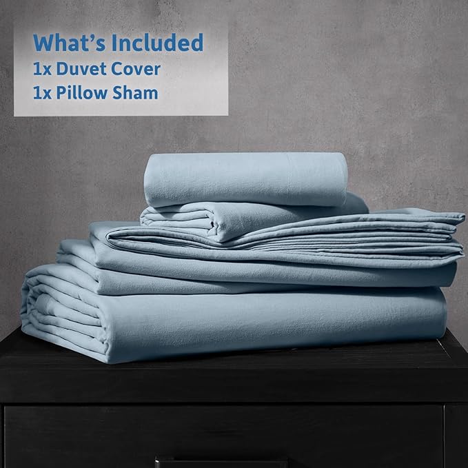 Nestl Stone Blue Duvet Cover Full Size - Soft Double Brushed Full Size Duvet Cover Set, 3 Piece, with Zipper Closure, 1 Duvet Cover 80x90 inches and 2 Pillow Shams