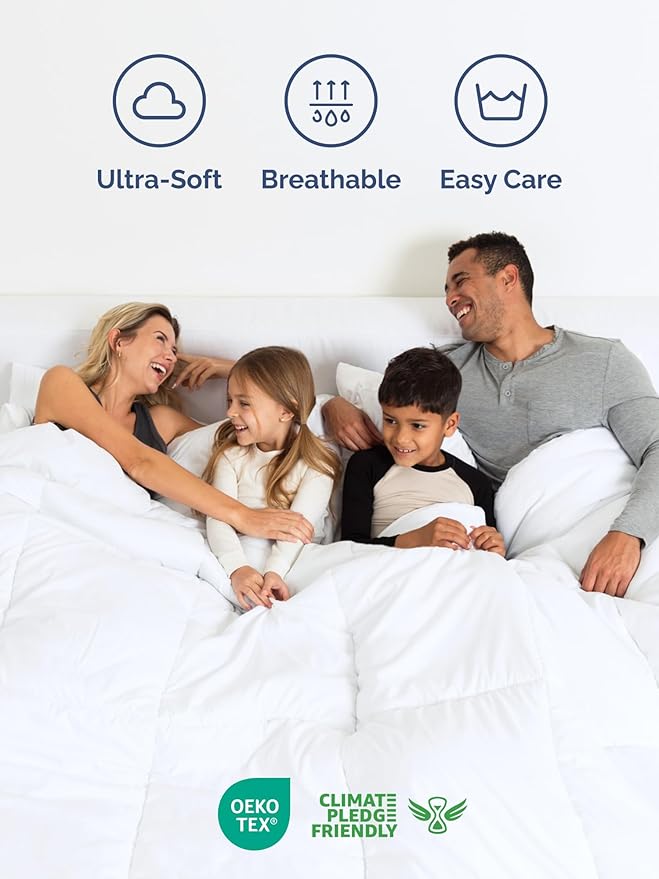 Full Comforter Set - 7 Piece Bed in a Bag Full Size Bed Set - Down Alternative Comforter, Flat Sheet, Fitted Sheet, Pillowcase & Shams for All Seasons - Ultra Soft, Cozy, Comfy and Breathable - White