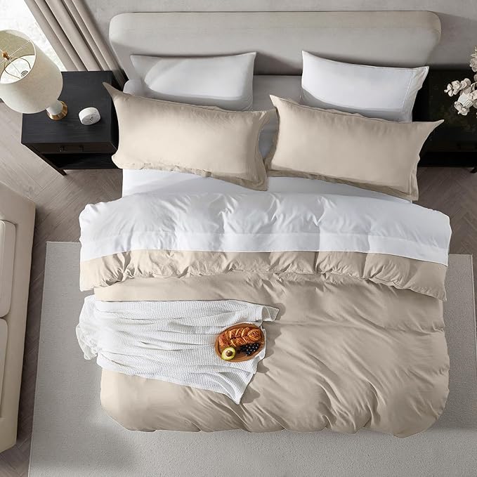 Nestl Linen Duvet Cover Full Size - Soft Double Brushed Full Size Duvet Cover Set, 3 Piece, with Zipper Closure, 1 Duvet Cover 80x90 inches and 2 Pillow Shams