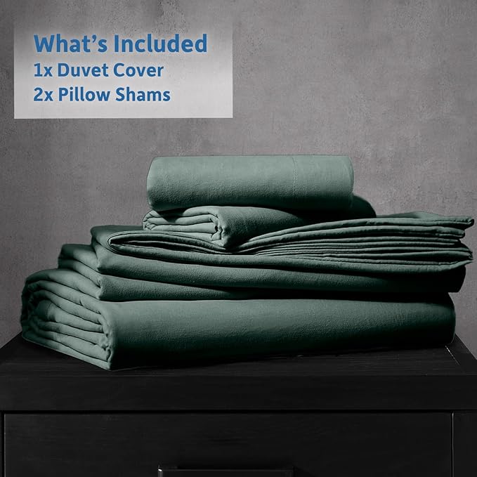 Nestl Twin Duvet Cover Set - Soft Double Brushed Forest Green Duvet Cover Twin/Twin XL, 2 Piece, with Zipper Closure, 1 Duvet Cover 68x90 inches and 1 Pillow Sham