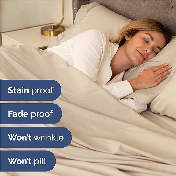 Queen 6 Piece Sheet Set - Comfy, Breathable & Cooling - Hotel Luxury Bedding for Women, Men, Kids, Teens and Children - 1 Flat & 1 Fitted Sheet & 4 Pillowcases w/ Deep Pockets - Wrinkle Free - Wheat