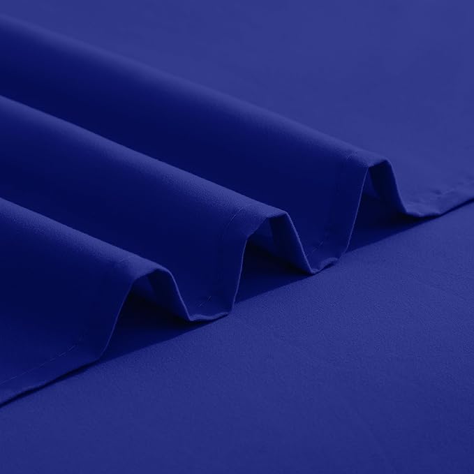 Elegant Comfort Luxurious 1500 Premium Hotel Quality Microfiber Three Line Embroidered Softest 4-Piece Bed Sheet Set, Wrinkle and Fade Resistant, King, Royal Blue