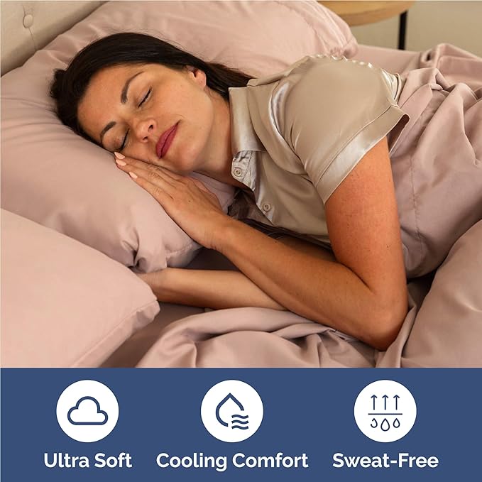 Full Size 4 Piece Sheet Set - Comfy Breathable & Cooling Sheets - Hotel Luxury Bed Sheets for Women & Men - Deep Pockets, Easy-Fit, Extra Soft and Wrinkle Free Sheets - Mauve Oeko-Tex Bed Sheet Set
