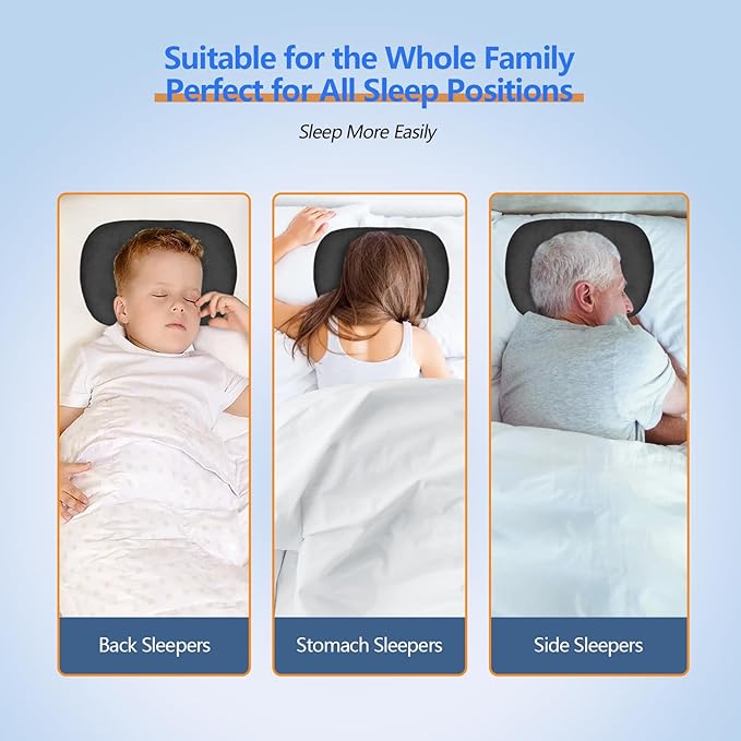 Ear Piercing Hole Pillows Side Sleeper Pillow with an Ear Hole for CNH Side Sleepers and Ear Inflammation Pressure Sores, Adjustable Cotton and Polyester Curved Side Pillow, Black