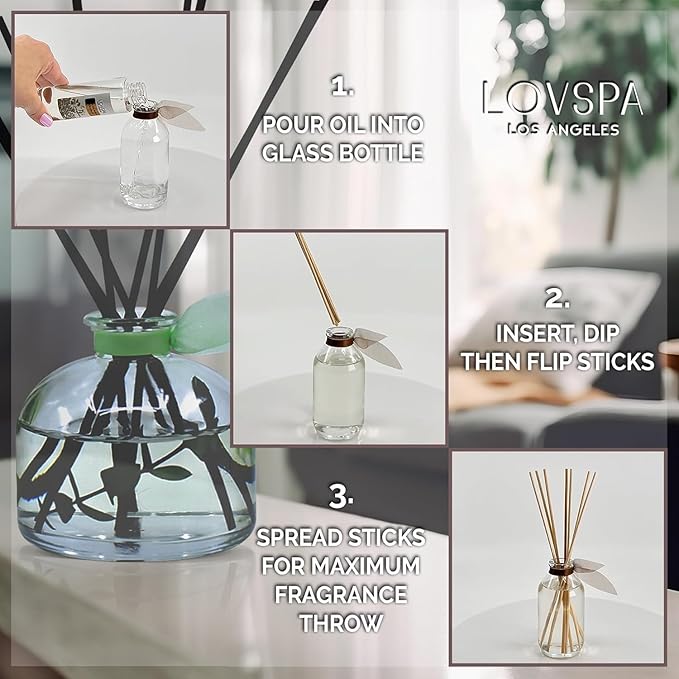 Palo Santo Diffuser Oil - Essential Oils for Diffuser Refill & Air Freshener Room Spray - Long-Lasting & Natural Home Fragrance, Scented Oil for Diffusers, USA Made, 8 oz
