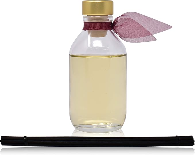 Reed Diffuser Set, Mahogany Teakwood Scented Oil Diffuser with Sticks, Home Fragrance Accessories for Bathroom Shelf Decor, Aroma Diffusers for Home or Office Fall Decor, USA Made