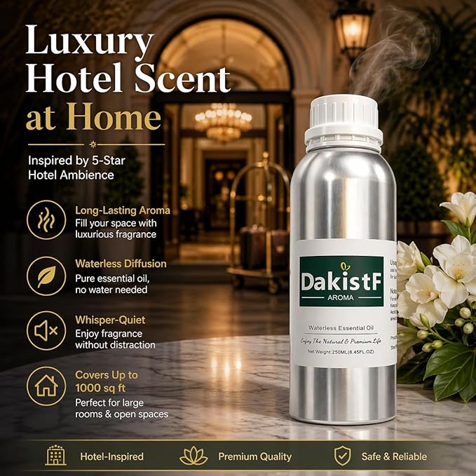Upgrade Waterless Essential Oil Diffuser with WiFi & Bluetooth Control Cold-Air Diffusion Tech and Ritz Carlton Fragrance waterless Essential Oil FSN-304 250ml/8.45 fl.oz