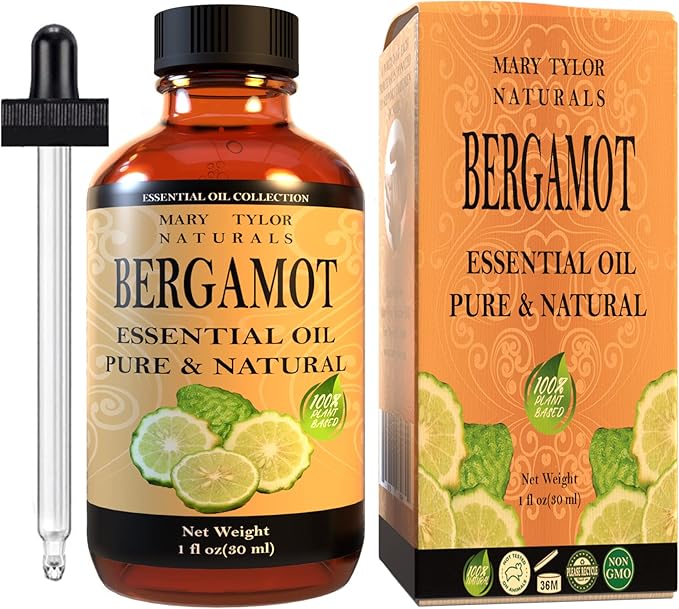 Bergamot Essential Oil (1 oz), Premium Therapeutic Grade, 100% Pure and Natural, Perfect for Aromatherapy, Diffuser, DIY by Mary Tylor Naturals