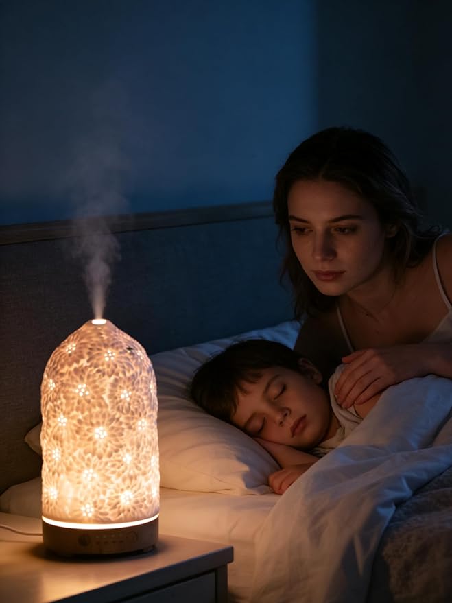 Sunflower Ceramic Essential Oil Diffusers,Small Cute for Office, Home for Aromatherapy,Bedroom Humidifier Air Fragrance,Room Scent, Smell,Light Decor para Casa De Essentials Aesthetic Electric Aroma