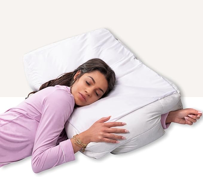 Wife Pillow Side Sleeper Pillow with Arm Hole for Shoulder Pain Relief, Arm Tunnel Design for Proper Neck & Spine Alignment, All-Night Comfort for Adults - Down Goose Feather/FiberFill