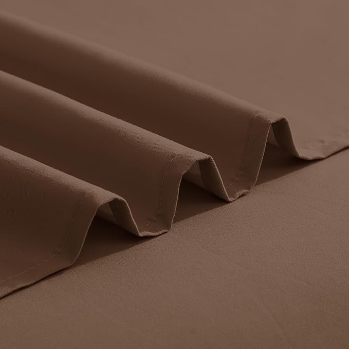Elegant Comfort Luxurious 1500 Premium Hotel Quality Microfiber Three Line Embroidered Softest 4-Piece Bed Sheet Set, Wrinkle and Fade Resistant, King, Taupe