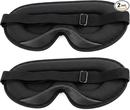2 Pack Sleep Masks 3D Contoured Side Sleeper Women Men Soft Eye Mask for Sleeping Travel Nap Rest