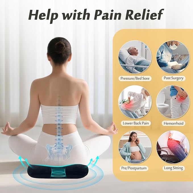 AOSSA Bed Sore Cushions for Butt Positioning Pillow, Pressure Ulcer Cushion, Donut Pressure Relief Pillow for Sleeping Position Wedge After Surgery Turning Back Body Leg Support Medical Seat Cushion